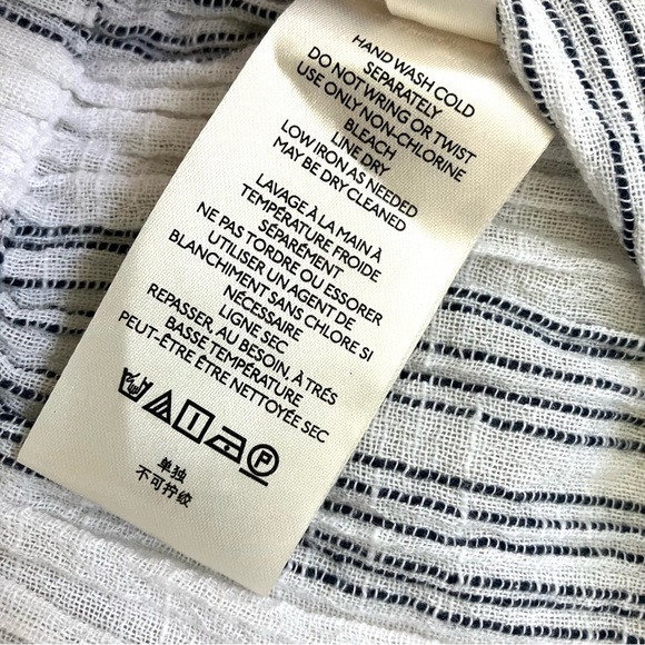 Free People Medium Semi Sweet Cropped Pants White Black Striped Paperbag Cotton - Picture 8 of 8